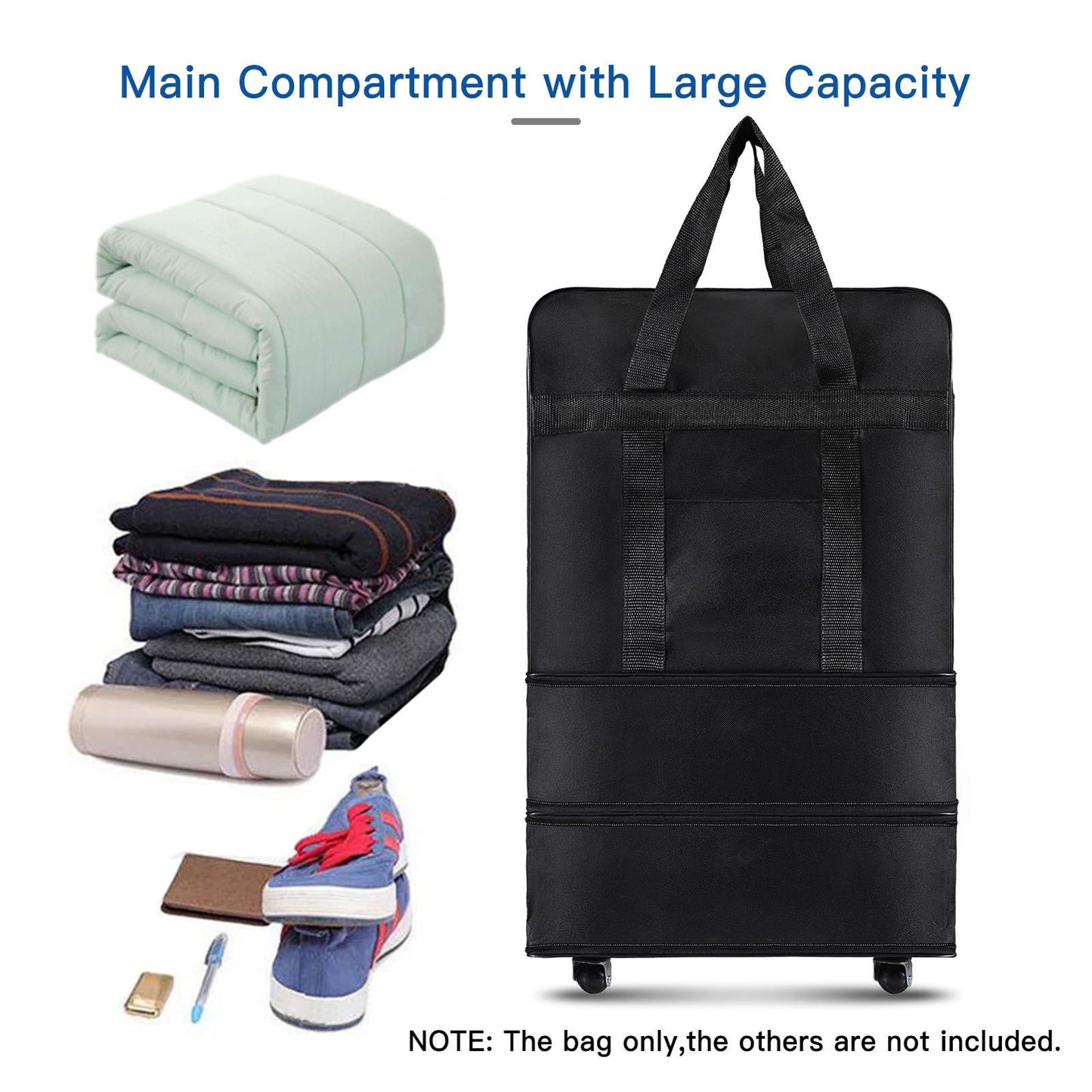 Expandable Foldable Suitcase Collapsible Rolling Travel Luggage Bag for Men Women