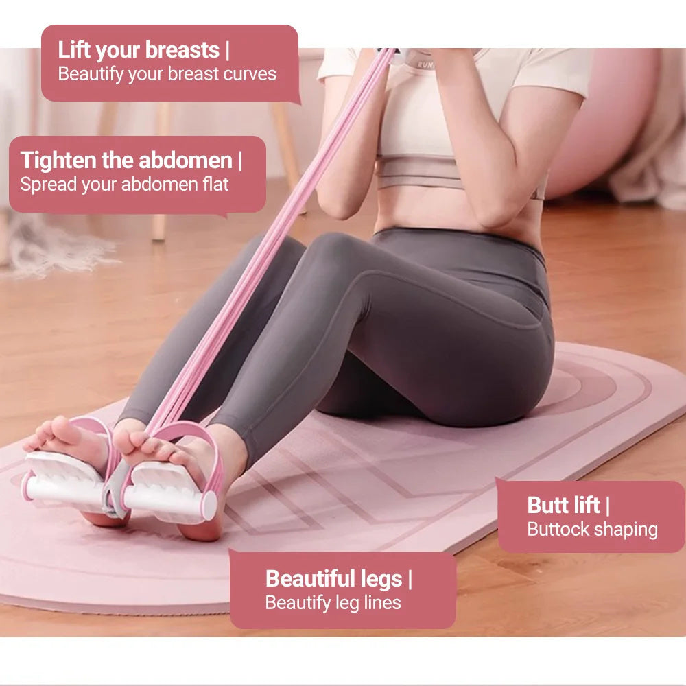 Woman Yoga Pedal Puller Portable Resistance Band Exercise At Home Tension Rope Multifunctional Exercise Equipment