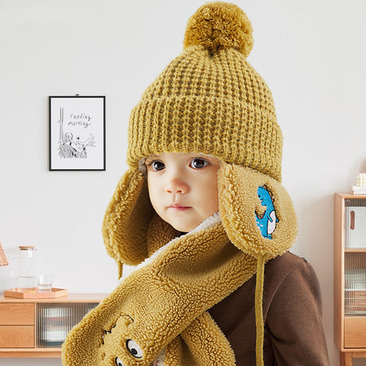 Children's Fleece Warm Hat And Scarf Set